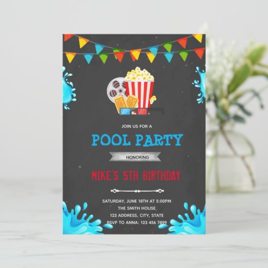 Party Einladung des Filmpools (Stehend Vorderseite)