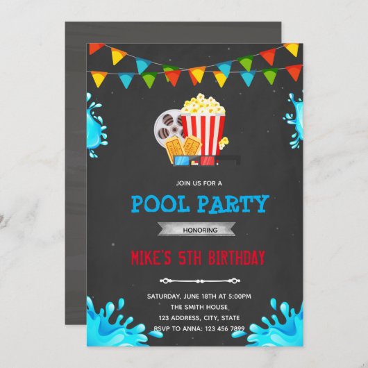 Party Einladung des Filmpools (Vorne/Hinten)