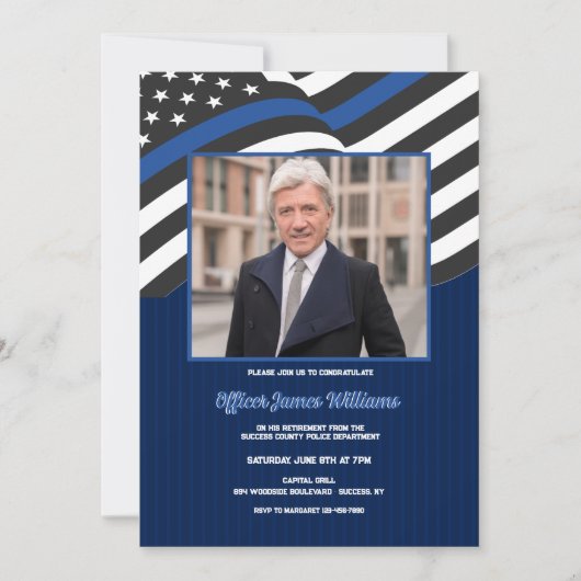 Party Einladung des Fotos für Polizeischutz (Vorderseite)