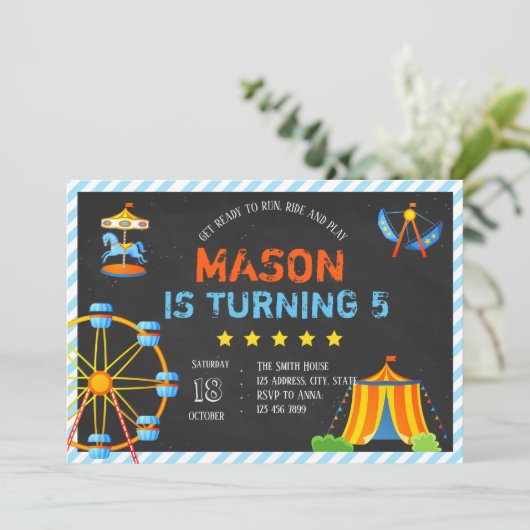 Party Einladung des Freizeitparks (Stehend Vorderseite)