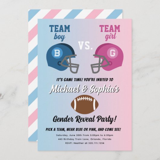 Party Einladung des Fußballgeschlechts (Vorne/Hinten)