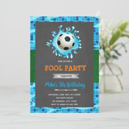 Party Einladung des Fußballpools (Stehend Vorderseite)