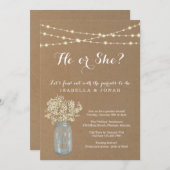 Party Einladung des Geschlechts - rustikale Kraft (Vorne/Hinten)