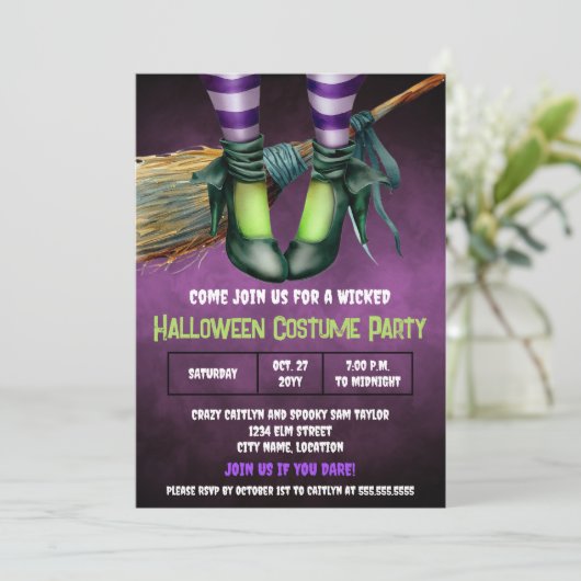 Party Einladung des gewundenen Halloween-Kostüms (Stehend Vorderseite)