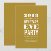 Party Einladung des Goldmoderne Sylvesterabends (Vorne/Hinten)