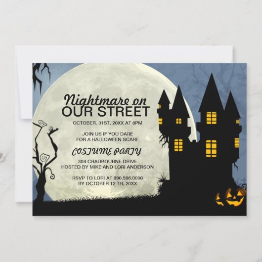 Party Einladung des Halloween-Kostüms (Vorderseite)