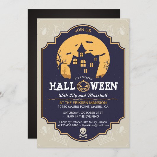 Party Einladung des Halloween-Kostüms (Vorne/Hinten)