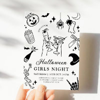 Party Einladung des handgezeichneten Halloween-Kos