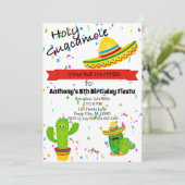 Party Einladung des Heiligen Guacamole Kindergebur (Stehend Vorderseite)