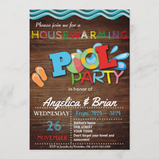 Party Einladung des Housewarming Pool
