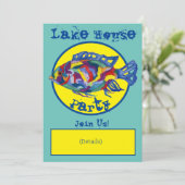 Party Einladung des Lake House Original Wasserfarb (Stehend Vorderseite)