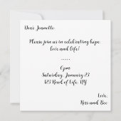 Party Einladung des Lebens (Rückseite)