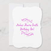 Party Einladung des Mädchens zum 1. Geburtstag (Rückseite)