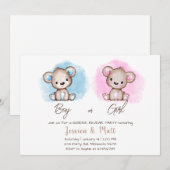 Party Einladung des männlichen oder weiblichen Bär (Vorne/Hinten)