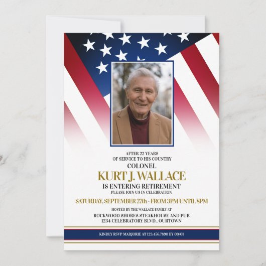 Party Einladung des militärischen Ruhestands des F (Vorderseite)