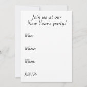 Party Einladung des Neujahrs (Rückseite)