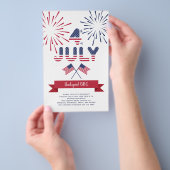 Party Einladung des patriotischen Unabhängigkeitst Flyer (Handgriff)