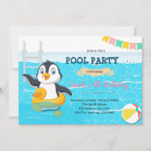 Party Einladung des Pinguinpools (Vorderseite)