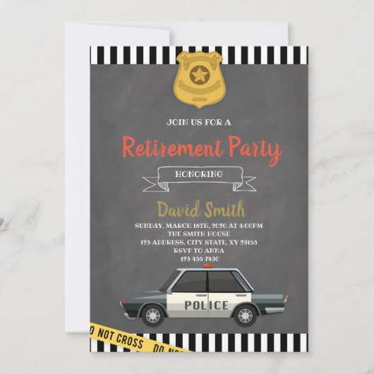 Party Einladung des Polizeiaufenthalts (Vorderseite)