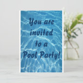 Party Einladung des Pools (Hintergrund der Wasserw (Stehend Vorderseite)