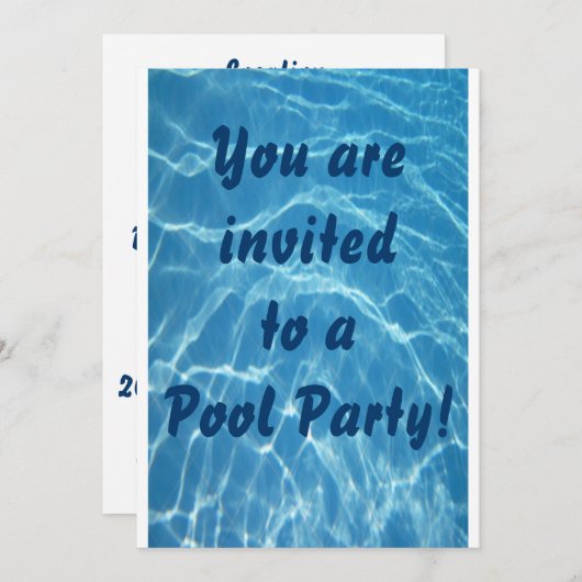Party Einladung des Pools (Hintergrund der Wasserw (Vorne/Hinten)
