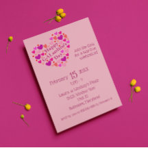 Party Einladung des Rosa Herzens