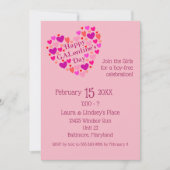 Party Einladung des Rosa Herzens (Vorderseite)