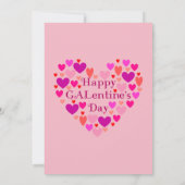 Party Einladung des Rosa Herzens (Rückseite)