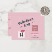 Party Einladung des rosa Valentinstag (Vorderseite/Rückseite Beispiel)