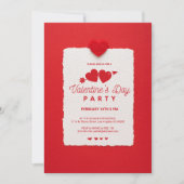 Party Einladung des Roten Herzens (Vorderseite)