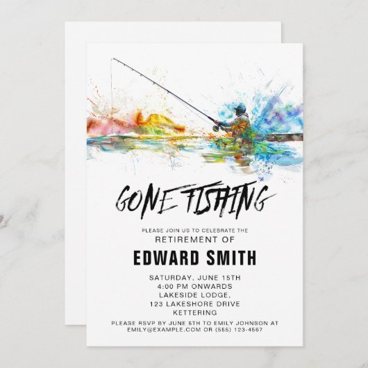 Party Einladung des Ruhestands (Vorne/Hinten)