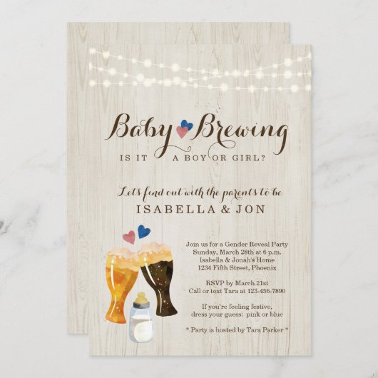 Party Einladung des Säuglingsgeschlechts (Vorne/Hinten)