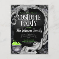 Party Einladung des Schwarzen Halloween-Kostüms