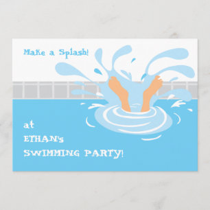 Party Einladung des Schwimmbades