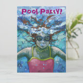 Party Einladung des Schwimmbades (Stehend Vorderseite)