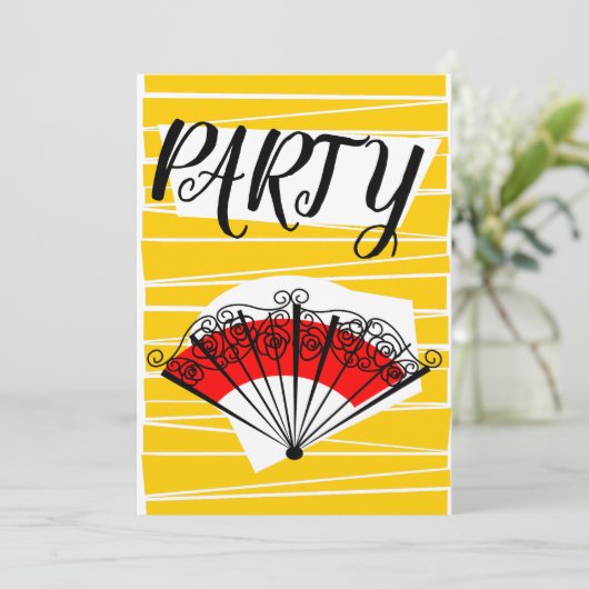 Party Einladung des spanischen Lüfters (Stehend Vorderseite)