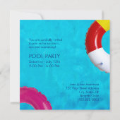 Party Einladung des Swimmingpools (Rückseite)
