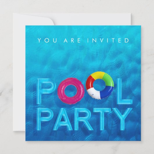 Party Einladung des Swimmingpools (Vorderseite)