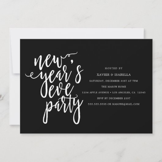 Party Einladung des Sylvesterabends (Vorderseite)