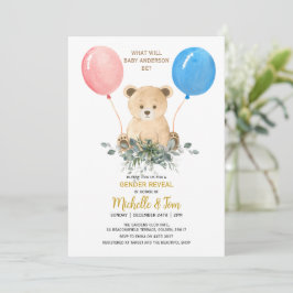 Party Einladung des Teddy Bear Gender