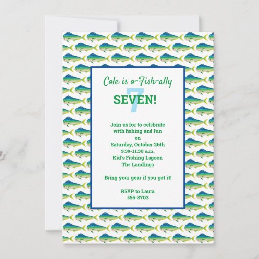 Party Einladung des Tiefseefischerei Mahi (Vorderseite)