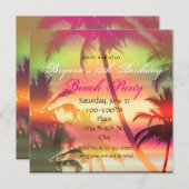 Party Einladung des tropischen Heat Palm Trees (Vorne/Hinten)