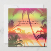 Party Einladung des tropischen Heat Palm Trees (Rückseite)