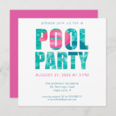 Party Einladung des tropischen Pools (Vorne/Hinten)