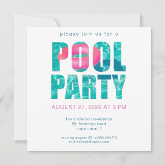 Party Einladung des tropischen Pools