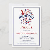 Party Einladung des Unabhängigkeitstages (Vorderseite)