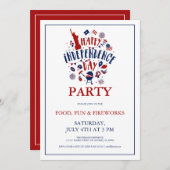 Party Einladung des Unabhängigkeitstages (Vorne/Hinten)