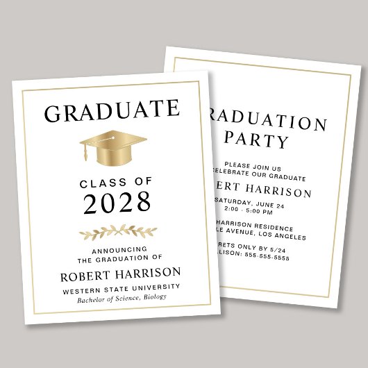 Party Einladung des Uni-Abschlusses