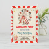Party Einladung des Vergnügungsparks (Stehend Vorderseite)