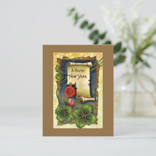 Party Einladung des Vintagen Silvesters (Stehend Vorderseite)